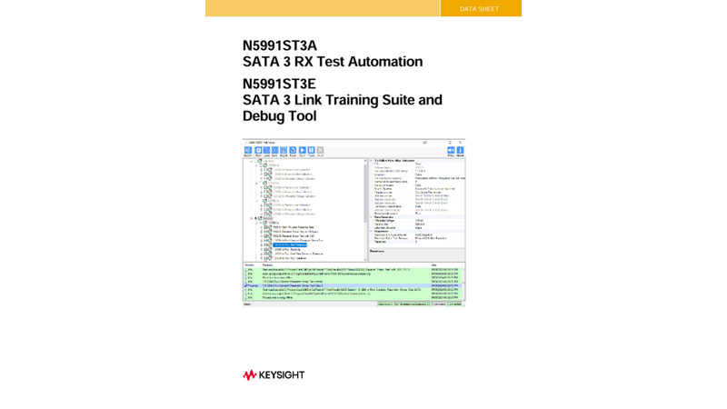 N5991ST3A SATA 3 RX Test Automation N5991ST3E SATA 3 Link Training Suite and Debug Tool